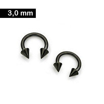 3 mm Piercingring - schwarz