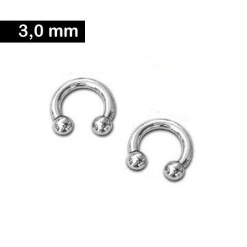 3 mm Hufeisen Piercingring aus Chirurgenstahl