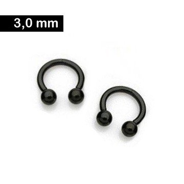3 mm schwarzer Hufeisenring