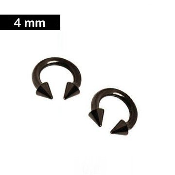 4 mm Piercingring mit Kegeln