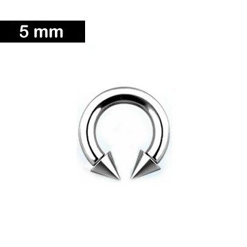 5 mm Hufeisenring mit Spitzen
