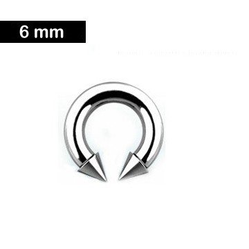 6 mm Piercingring mit Kegeln