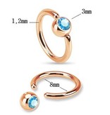 BCR-Piercing Ring 1,2 x 8 mm mit Stein