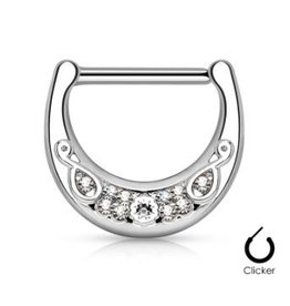 Nippelpiercing Clicker mit Stein