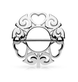 Nippelpiercing Schild silberfärbig