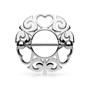 Nippelpiercing Schild silberfärbig