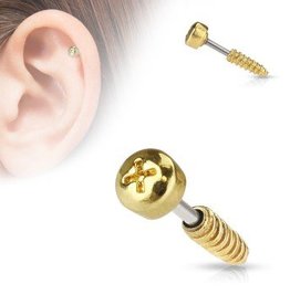 Traguspiercing Schraube gold