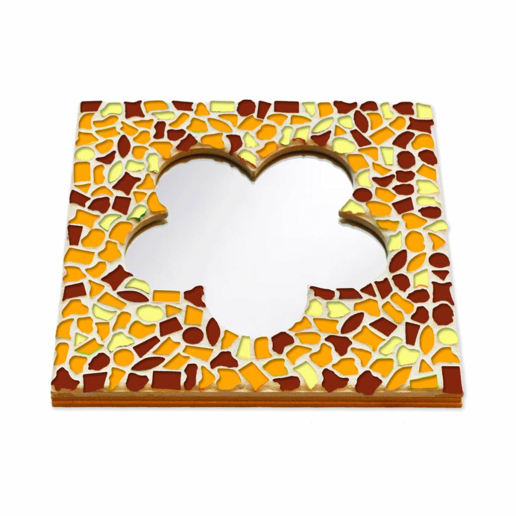 Mozaiek pakket Spiegel DeLuxe Bloem Bruin-Oranje-Geel