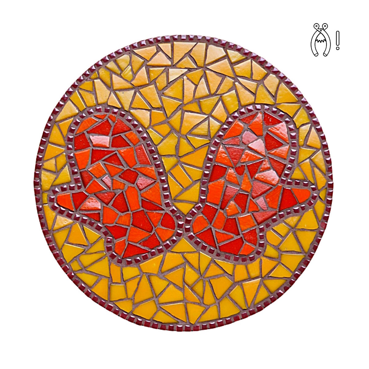 Mozaiek pakket Pannenonderzetter Ovenwanten Oranje-Rood