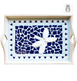 Mozaiekpakket Dienblad Libello Blauw-Wit