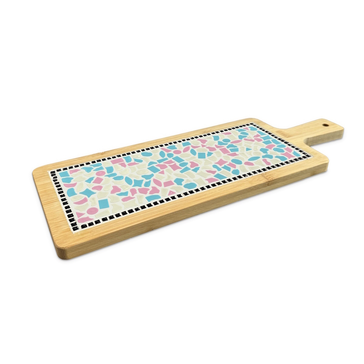 Borrelplank Z Lichtblauw-Creme-Roze ZG Mozaïek pakket