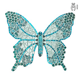 Mozaiekpakket Vlinder Withy Turquoise
