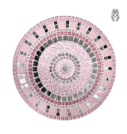 Mozaiek schaal Twinkle zilver-roze