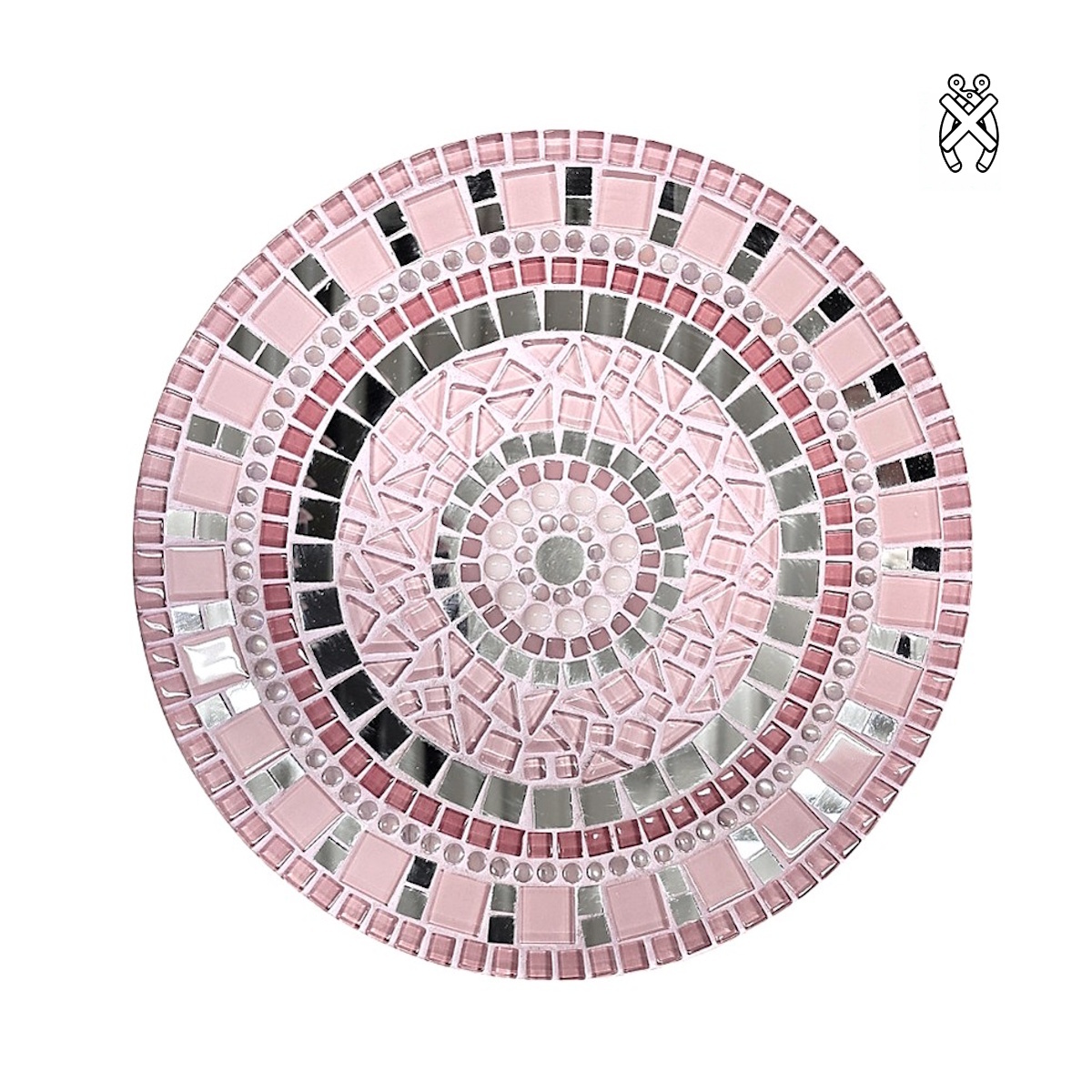 Mozaiek schaal Twinkle zilver-roze