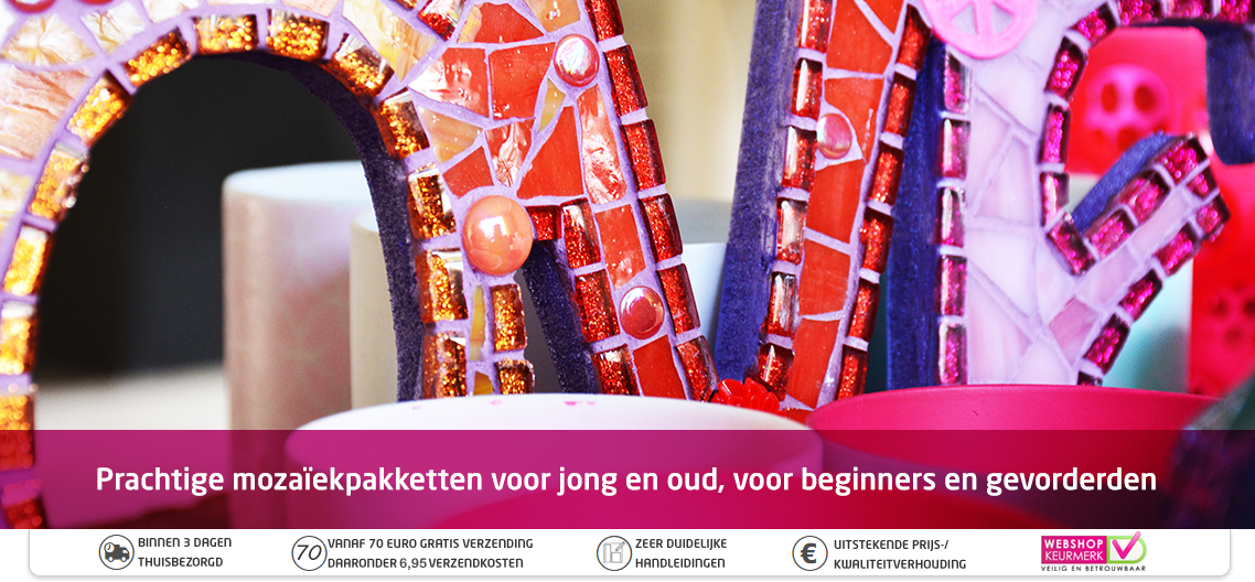 Complete mozaïekpakketten voor kinderen en volwassenen