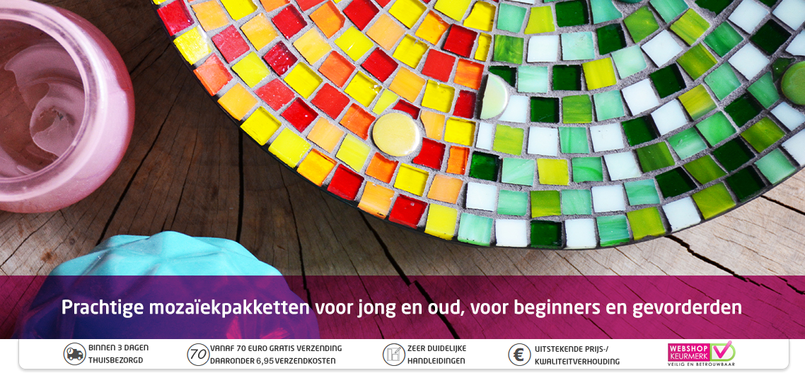 Complete mozaïekpakketten voor kinderen en volwassenen