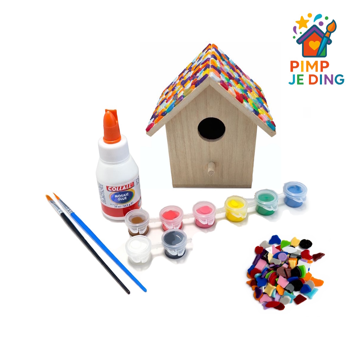 Knutselpakket Vogelhuisje Gemengde kleuren