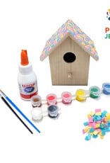 Knutselpakket Vogelhuisje Lichtblauw-Roze-Creme