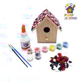 Knutselpakket Vogelhuisje Rood-Wit-Zwart