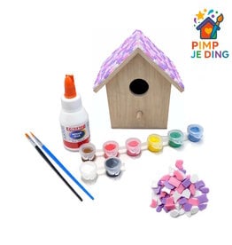 Knutselpakket Vogelhuisje Violet-Roze-Wit
