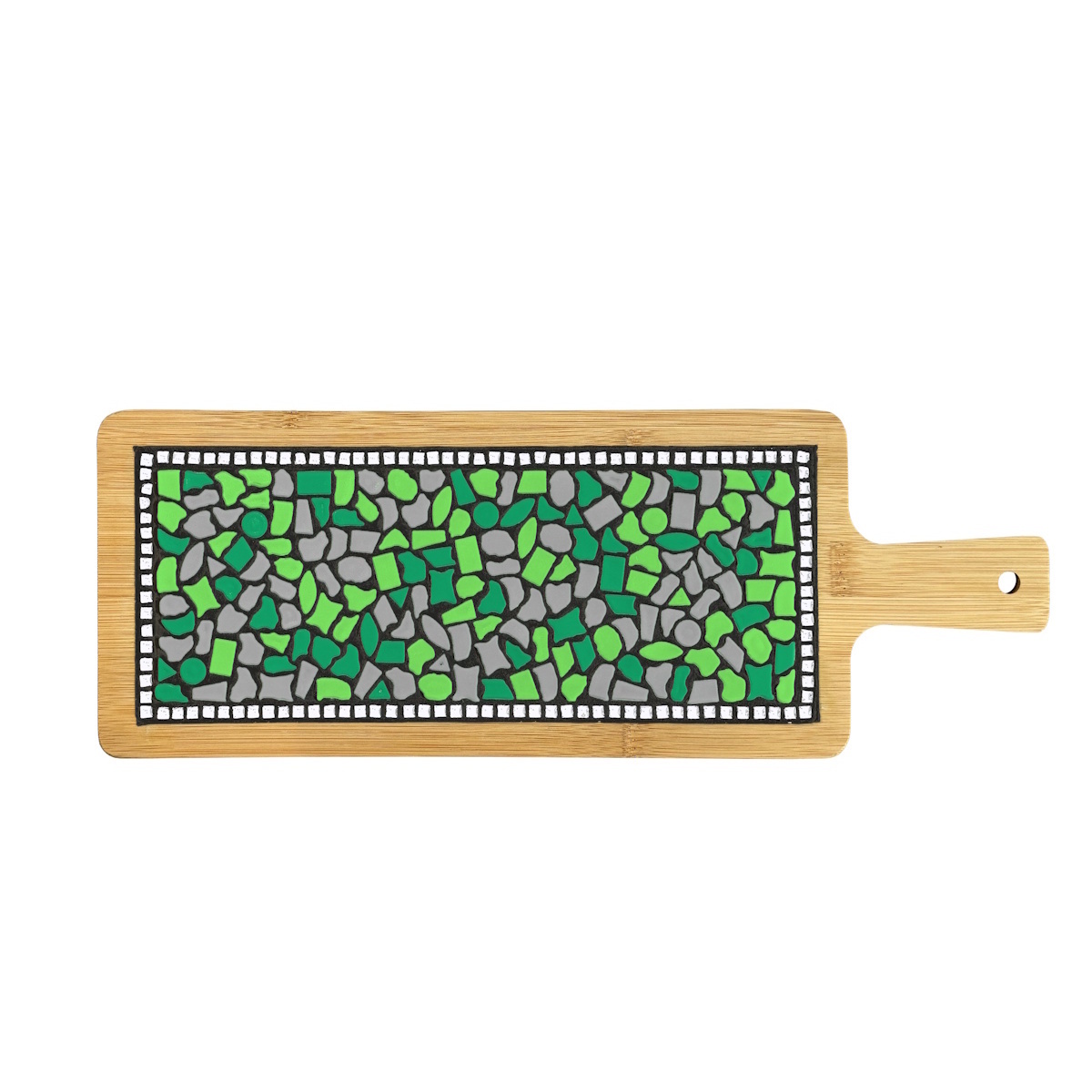 Borrelplank W Grijs-Donkergroen-Lichtgroen AC Mozaïek pakket