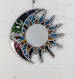 Ronde Mozaiek Spiegel Zon/Maan CANC004