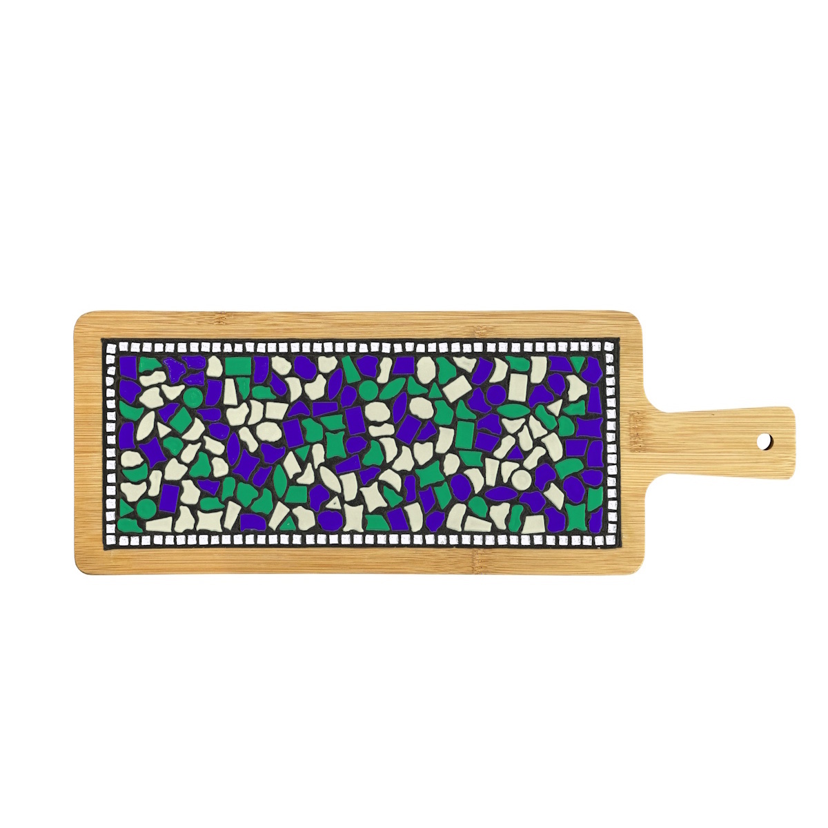 Borrelplank W Creme-Donkergroen-Donkerblauw AC Mozaïek pakket