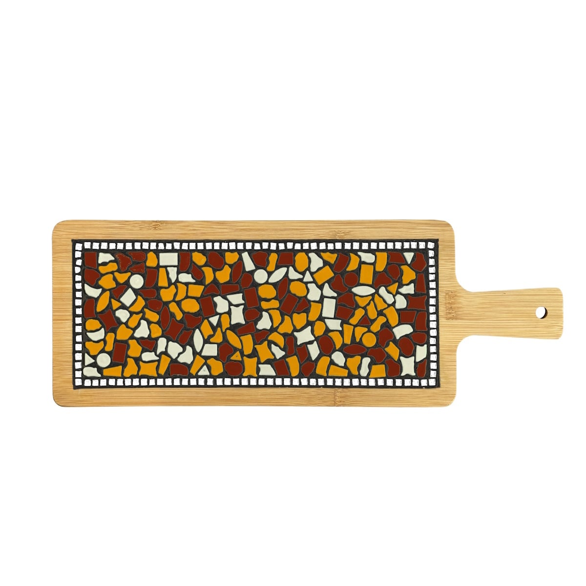 Borrelplank W Bruin-Oranje-Creme AC Mozaïek pakket