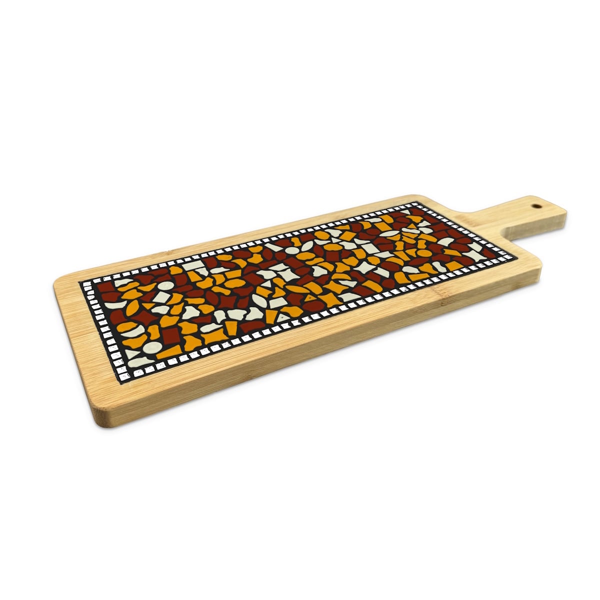 Borrelplank W Bruin-Oranje-Creme AC Mozaïek pakket