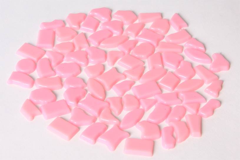 Kunststof mozaieksteentjes ca. 500 gram ROZE