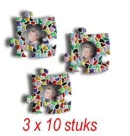 Mini-fotolijstjes 3x10 stuks mozaiekpakket MIX