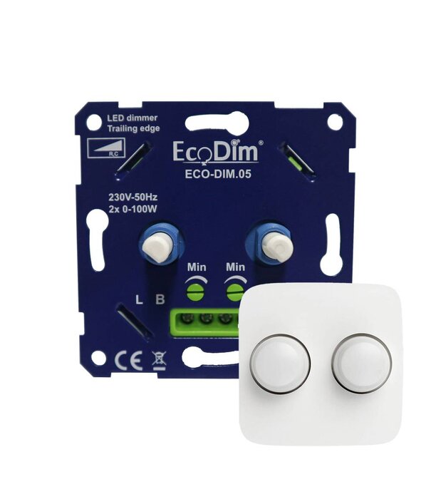 ED-10003 Bouton de gradation en duo pour Busch-Jaeger Reflex SI, y compris la plaque centrale et le cadre