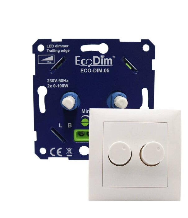 ED-10004 Bouton de gradation en duo pour Berker S1, y compris la plaque centrale et le cadre