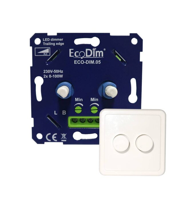 ED-10008 Duo dimmer knob matching PEHA incl. central plate and frame
