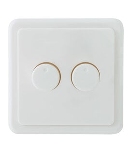 ED-10008 Duo dimmerknop passend in PEHA incl. centraalplaat en raamwerk