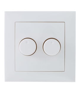 ED-10004 Duo dimmerknop passend in Berker S1 incl. centraalplaat en raamwerk