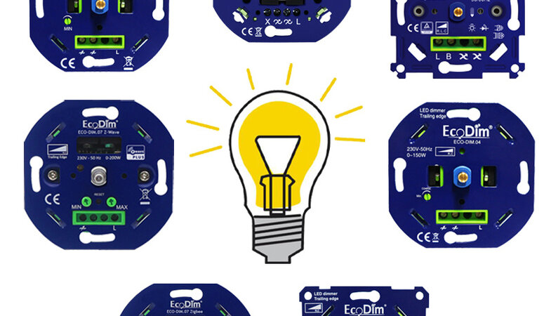 De verschillen tussen de EcoDim led inbouw\/muurdimmers op een rij!