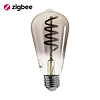 ED-10033 Zigbee led filament lamp dimmable E27, edison ST64, Smokey 2000K-4000K