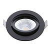 ED-10023 Spot à Led encastré petite profondeur IP54 dim to warm, rond, noir, 75mm