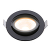 ED-10023 Led recessed spotlight small recessed depth IP54 dim to warm, round, black, 75mm