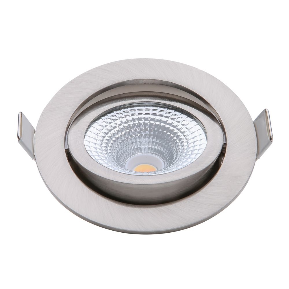 ED-10024 Spot à Led encastré petit profondeur IP54 dim to warm, rond, nickel brossé, 75mm