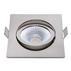 ED-10027 Led recessed spotlight small recessed depth IP54 dim to warm, square, brushed nickel, 75mm