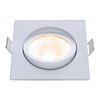 ED-10025 Led recessed spotlight small recessed depth IP54 dim to warm, square, white, 75mm