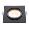 ED-10026 Led recessed spotlight small recessed depth IP54 dim to warm, square, black, 75mm