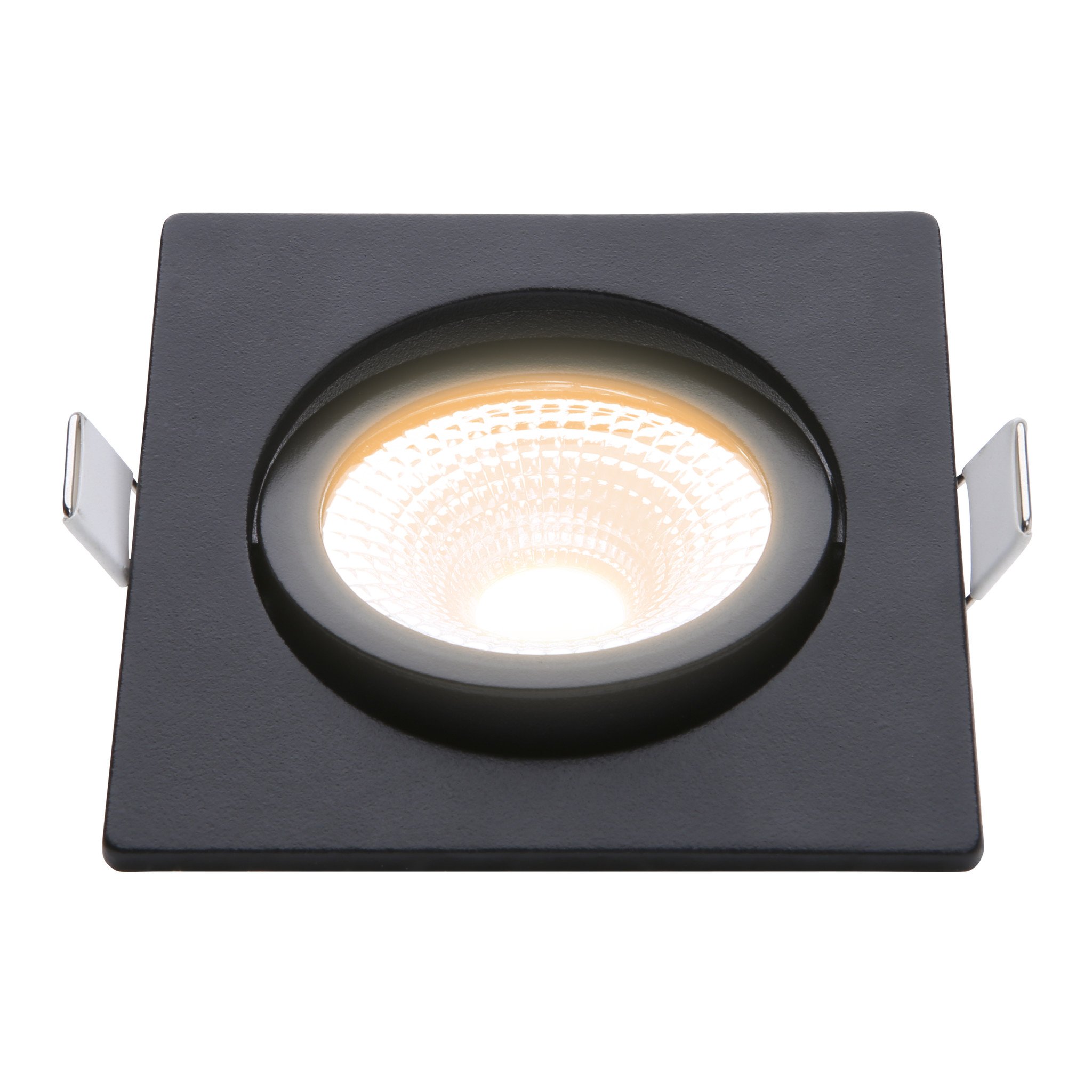 ED-10026 Led inbouwspot kleine inbouwdiepte IP54 dim to warm, vierkant, zwart, 75mm