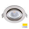 ED-10030 Spot à Led encastré petit profondeur IP54 blanc chaud, rond, nickel brossé, 75mm