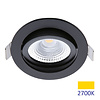 ED-10029 Led inbouwspot kleine inbouwdiepte IP54 warm wit, rond, zwart, 75mm