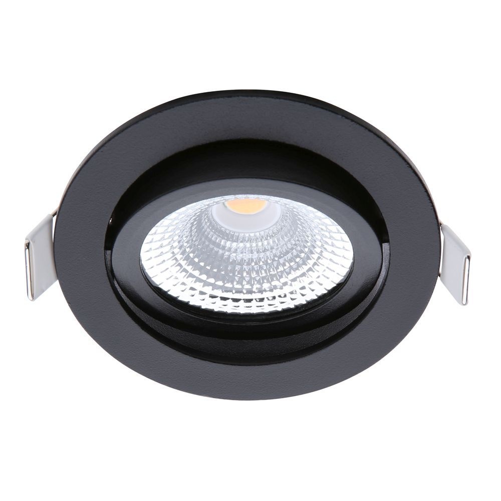 ED-10029 Led recessed spotlight small recessed depth IP54 warm white, round, black, 75mm