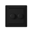 ED-10005B Duo dimmer button matching GIRA/JUNG/Merten matt black incl. central plate and frame