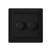 ED-10005B Bouton de gradation en duo assorti à GIRA/JUNG/Merten noir mat, y compris la plaque centrale et le cadre